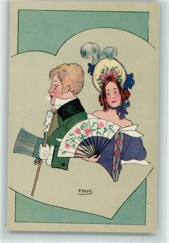 sign Finis - Serie 522-2 Verlag PG W.I - Biedermeier Zeit, Fächer gute Erhaltung