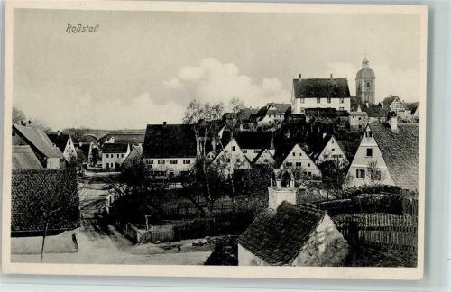 90574 W8501 Roßtal - Ortsansicht mit Kirche