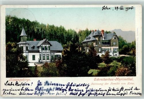 Schreiberhau 1906 Riesengebirge Marienthal