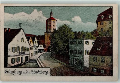 Günzburg Stadtberg sign Felle Künstlerkarte