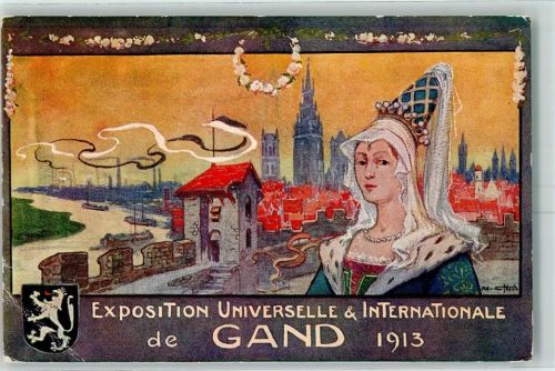 Gand 1913 Exposition Universelle et Internationale sign Künstlerkarte