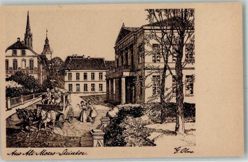 Moers Alt-Moers Steintor Postkutsche sign G. Olms