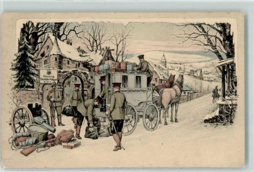WK I Kaiserl. Deutsche Feldpost-Kutsche schöne AK Feldpost WK I / WK II 1904