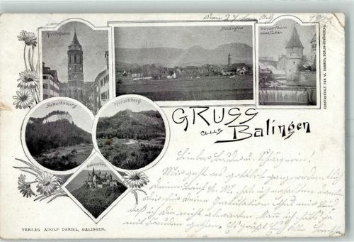 Balingen 1901 Schalksburg Kirchturm Hirschberg Hohenzollern Wasserturm Neues Wehr
