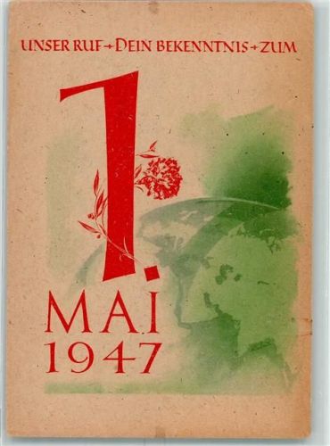 O7000 Leipzig Erinnerungskarte AK Arbeiterbewegung 1947 Gebrauchsspuren