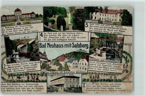 Bad Neuhaus Badehaus Kurpark Schlosshotel Bahnhof Neustadt a. Saale Hermann- u. Elisabethquelle