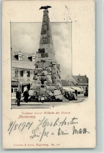 Norderney 1901 Denkmal Kaiser Wilhelm des Grossen