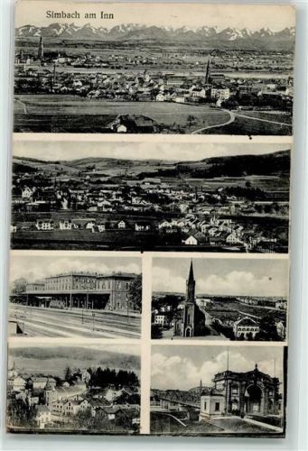Simbach 1917 Kirche Bahnhof Tor