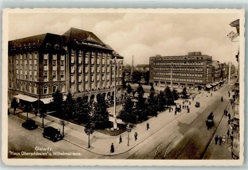Gleiwitz Haus Overschlesien u. Wilhelmstraße Oldtimer