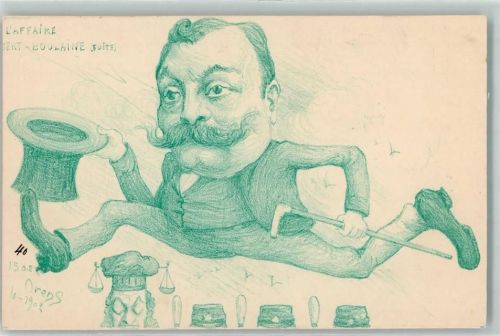 1902 sign. Charles Dinizard Orens Affaire Bert-Boulaine Karikatur Justiz Politik
