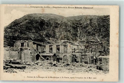 Saint-Pierre Nr 7 Ruines de la Banque apres l'eruption 8. Mai 1902