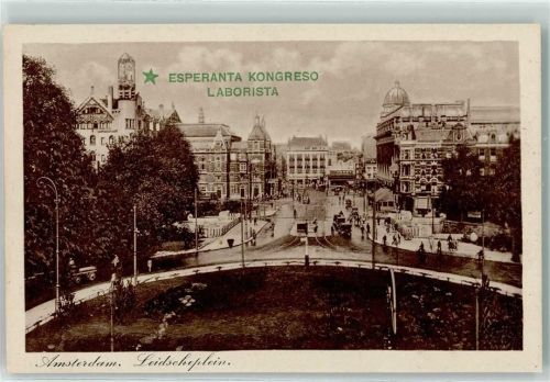 Amsterdam Esperanta Kongreso Laboristo Leidscheplein AK