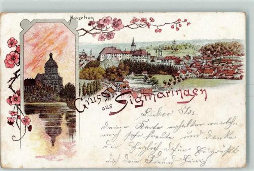 Sigmaringen 1899 Mausoleum Lithographie