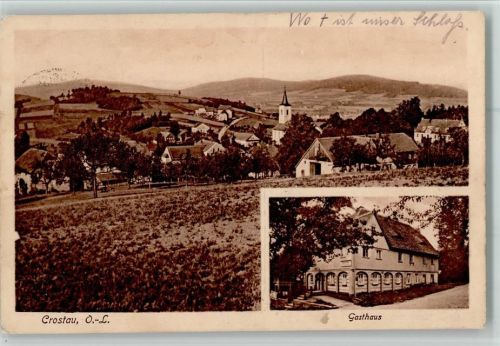 Crostau Ortsansicht und Gasthaus