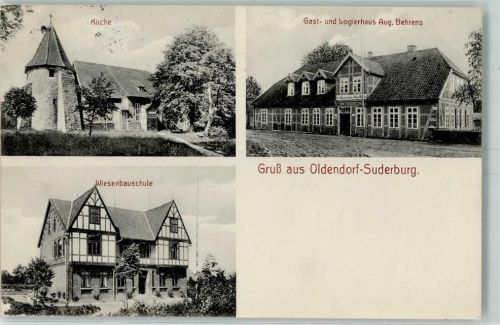 Suderburg 1913 Gasthaus Aug. Behrens , Wiesenbauschule AK