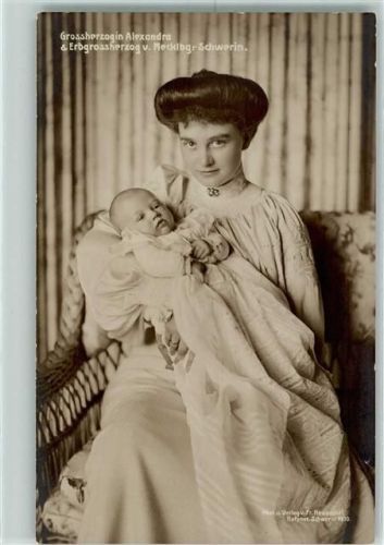 Großherzogin Alexandra mit Erbgroßherzog AK