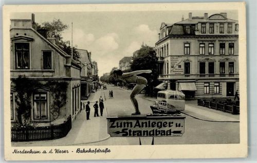 Nordenham Bahnhofstraße Wegweiser Zum Anleger und Strandbad