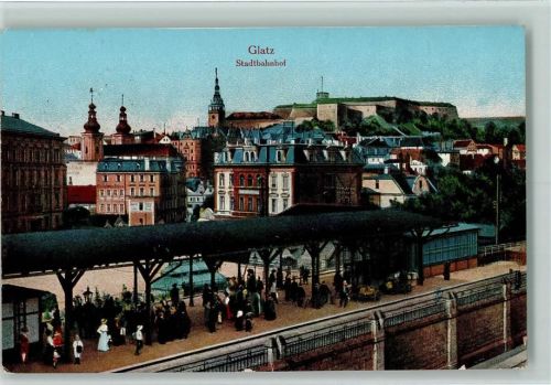 Glatz 1926 Stadtbahnhof AK