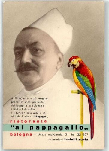 Bologna Ristorante "al pappagallo" Papagei Piazza mercanzia AK