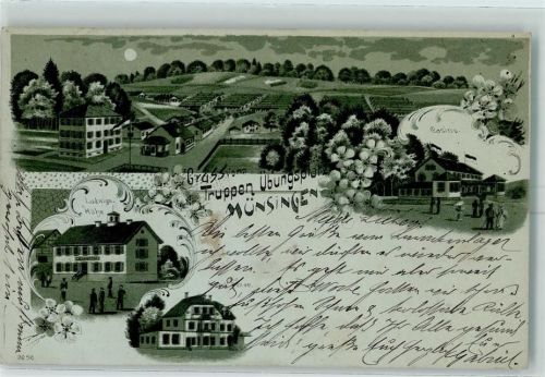 Münsingen 1900 Gruss aus Truppenübungsplatz