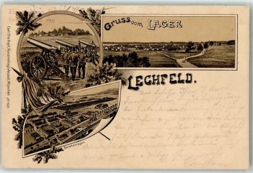 Lager Lechfeld 1898 Kanonenschießplatz Barackenlager