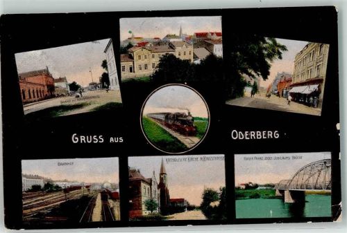Bohumin 1917 Bahnhof mit Nordbahnstraße Eisenbahn Kath. Kirche m. Ringstraße Kaiser Franz Josef Jubiläums Brücke