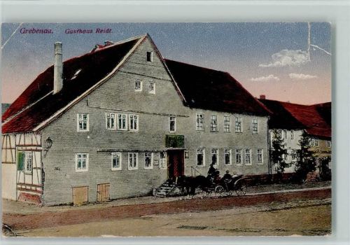 Grebenau Gasthaus Reidt Pferdekutsche