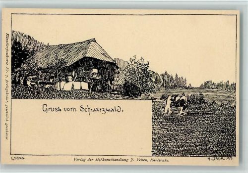 Gruss vom Schwarzwald - Künstlerkarte Nr. 7 AK