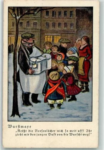 1930 Wurstmaxe Bauchladen AK