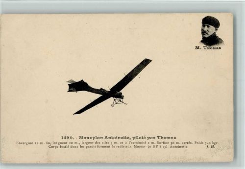 Nr. 1429 Monoplan Antoinette, pilote Thomas