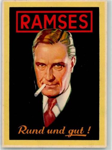 Ein Herr raucht Ramses-Zigaretten Rund und gut!