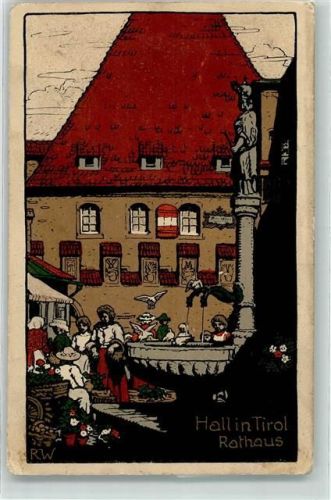 Hall 1915 Rathaus sign. RW