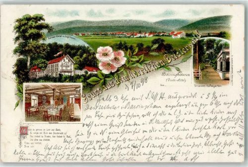 Barsinghausen 1898 Deisterwald Deister-Hotel Speisesaal Terrassenkaffeegarten