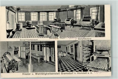 Gremsdorf Kloster u. Wohltätigenanstalt Dampfwaschhaus Dampfbäckerei Dampftrockenraum Heißmangel