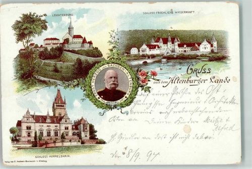 Altenburg Vorläufer Leuchtenburg Schloß Fröhliche Wiederkunft Schloß Hummelshain Portrait Ernst Herzog v. Sachsen-Altenburg