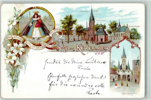 Kevelaer 1898 Gnadenbild Wallfahrtskirche Gnadenkapelle Kerzen Kapelle Pfarrkirche