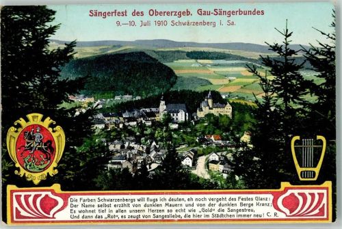 Schwarzenberg 1910 Sängerfest 1910 des Gau-Sängerbundes
