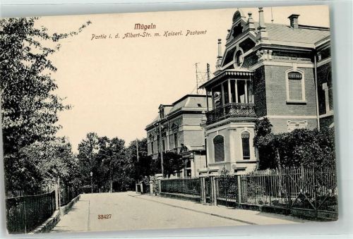 Mügeln Albert-Straße mit Kaiserl. Postamt