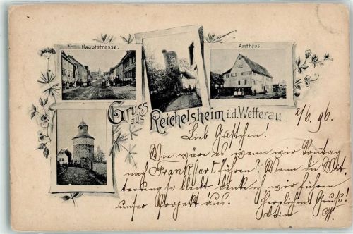 Reichelsheim 1896 Hauptstraße Amthaus Friedhofstor