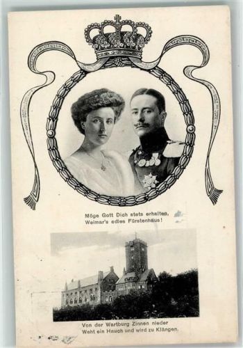 1910 Wilhelm Ernst mit Gemahling Großherzog von Sachen-Weimar-Eisenach