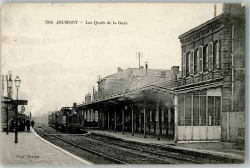 Jeumont 1915 Les Quais de la Gare Bahnhof Eisenbahn