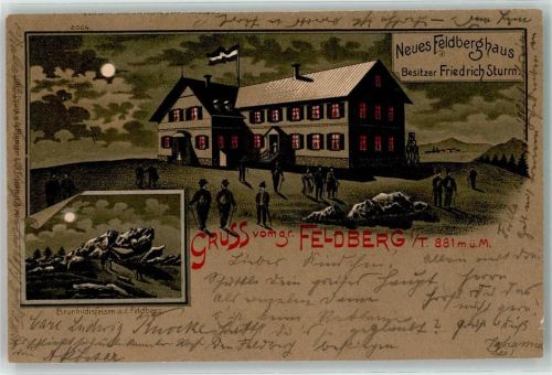 Feldberg 1899 Neues Feldberghaus Brunhildisfelsen