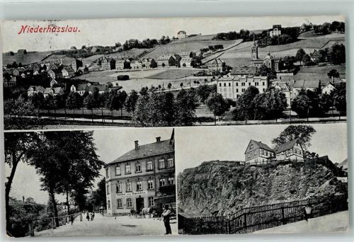 Niederhaßlau Gasthaus Fachwerkhäuser Bahnpost Werdau-