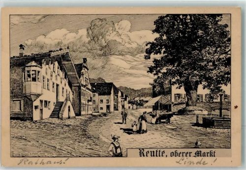 Reutte Rathaus Oberer Markt sign. Atelier Eug. Felle Isny