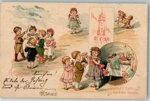 1902 Daltons Seifen Lithographie Kinder