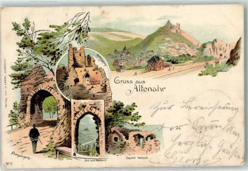 Altenahr 1897 Rittersprung Bahnhof Burgeingang Kapellenruine