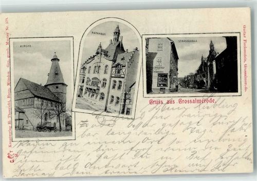 Großalmerode Rathaus Kirche Leiterwagen