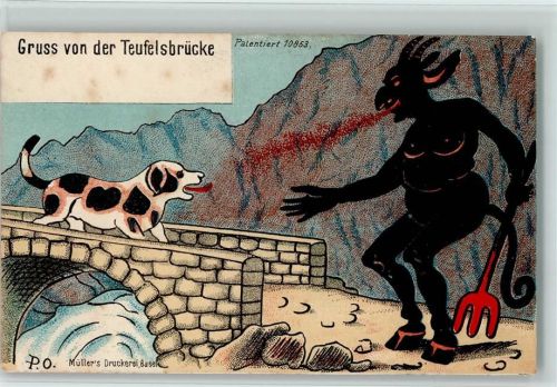 Gruss von der Teufelsbrücke - Rückseite Chronik