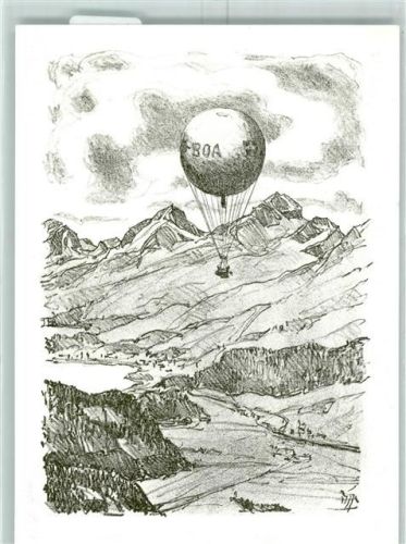 1967 Ballon Mungg Besatzung Pilot G. Eberhardt P. Kasper W. Feller sign