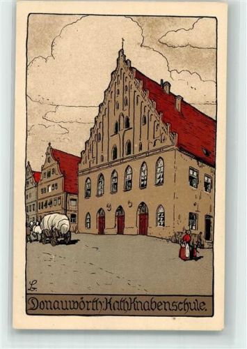 Donauwörth Kath. Knabenschule Planwagen